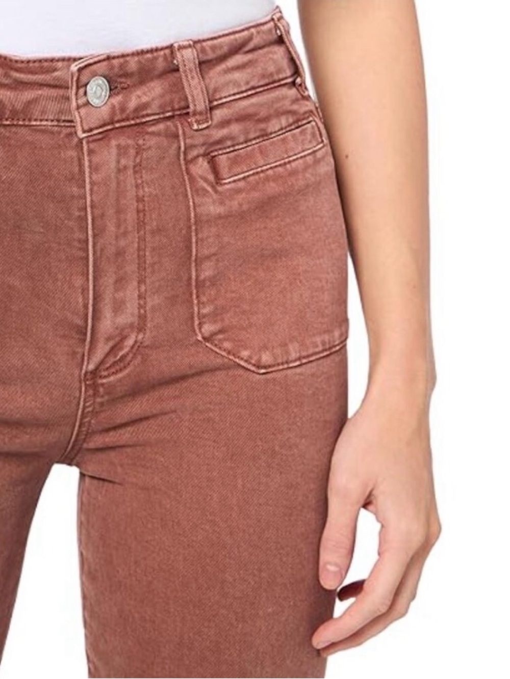 PAIGE Claudine High-Rise ankle Flare Jeans in Rust